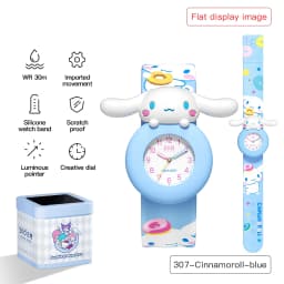ZGO Sanrio Cinnamoroll Kids Watch, Unisex, Silicone Strap, Cute Waterproof Glow-in-the-Dark Watch for Children 307