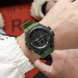 Men's Electronic Wristwatch Outdoor Multifunction Sports LED Digital Watch Waterproof Luminous Alarm-clock Stopwatch for Man