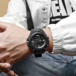 Men's Electronic Wristwatch Outdoor Multifunction Sports LED Digital Watch Waterproof Luminous Alarm-clock Stopwatch for Man