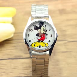 Mickey Mouse Minni Steel Quartz Watch Cartoon Children Watches Crystal Diamond Ladies Student Women Anime Clock Girls Golden