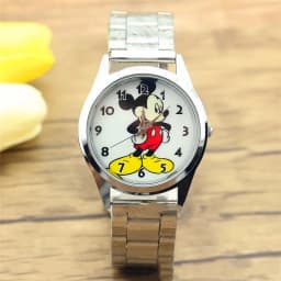 Mickey Mouse Minni Steel Quartz Watch Cartoon Children Watches Crystal Diamond Ladies Student Women Anime Clock Girls Golden