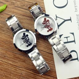 Mickey Mouse Minni Steel Quartz Watch Cartoon Children Watches Crystal Diamond Ladies Student Women Anime Clock Girls Golden