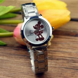 Mickey Mouse Minni Steel Quartz Watch Cartoon Children Watches Crystal Diamond Ladies Student Women Anime Clock Girls Golden