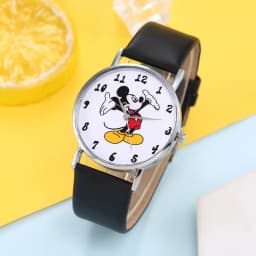Mickey Mouse Minni Steel Quartz Watch Cartoon Children Watches Crystal Diamond Ladies Student Women Anime Clock Girls Golden