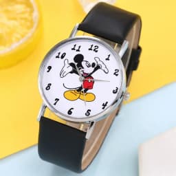 Mickey Mouse Minni Steel Quartz Watch Cartoon Children Watches Crystal Diamond Ladies Student Women Anime Clock Girls Golden