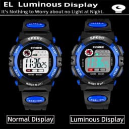 Synoke Kids Digital Sport's Watches Fashion PU Strap Led Waterproof Boy Girl Military Wristwatch Student Alarm Clock