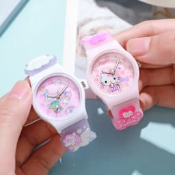 Fashio 3D Hello Kitty Watches For Girls Cartoon Pattern Kuromi Waterproof Quartz Children Watch Wrist Clock Kids Gift Reloj Nina