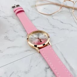UTHAI CQ28 Casual and Fashionable Women's Watch with Luminous Faux Leather Strap, Quartz Watch, Elegant Cat Clock
