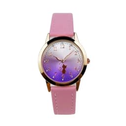 UTHAI CQ28 Casual and Fashionable Women's Watch with Luminous Faux Leather Strap, Quartz Watch, Elegant Cat Clock