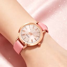 5-Piece Set of New Cute Pink Children's Watches with Heart-Shaped Pattern Decorations, Suitable for Daily Wear, Exquisite Birthday Gifts, and the Perfect Gift for Children
