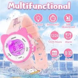 Girls And Boys Cute Meow Star Watches Kids Children's Junior High School Waterproof Alarm Clock Electronic Watch