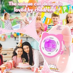 Girls And Boys Cute Meow Star Watches Kids Children's Junior High School Waterproof Alarm Clock Electronic Watch