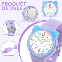 Cute Watches for Girls Cartoon Pattern Kuromi Waterproof Quartz Children Watch Wrist Clock Kids Gift