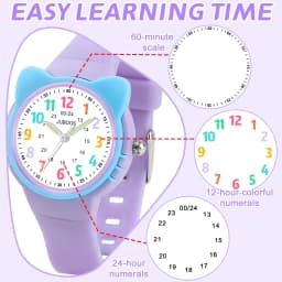 Cute Watches for Girls Cartoon Pattern Kuromi Waterproof Quartz Children Watch Wrist Clock Kids Gift