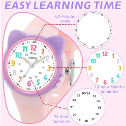 Kids Watch Analog for Boys Girls Toddler 3-12 Learning Time 3ATM Waterproof Quartz Children Wirstwatch with Easy to Read Kids