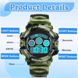 Socico Student Sport Watches For Kids Colorful Electronic Watches 50M Waterproof Clock Children Digital Watch For Boys Girls