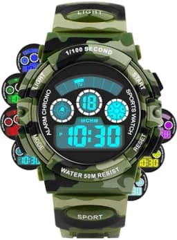 Socico Student Sport Watches For Kids Colorful Electronic Watches 50M Waterproof Clock Children Digital Watch For Boys Girls