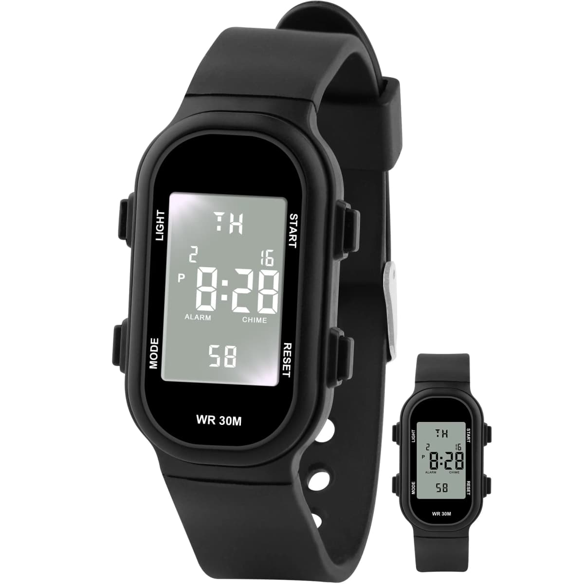 Socico Digital Watch Student Electronic Outdoor Sports Boy Luminous Waterproof MultiFunction Watch Retro Square Watch