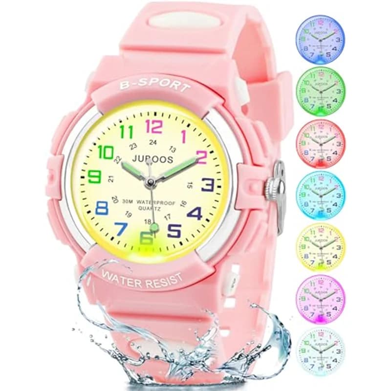 Socico Luminous Hands Boys Girls Fashion Camouflage Quartz Watches Children Kids Students Digital Cool Waterproof Clocks