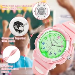 Socico Luminous Hands Boys Girls Fashion Camouflage Quartz Watches Children Kids Students Digital Cool Waterproof Clocks