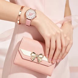 3-Piece Set of New Cute Pink Children's Watches with Wallet, Bracelet, and Accessories, Suitable for Daily Wear, Exquisite Birthday Gift, and the Perfect Gift for Children