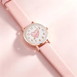 3-Piece Set of New Cute Pink Children's Watches with Wallet, Bracelet, and Accessories, Suitable for Daily Wear, Exquisite Birthday Gift, and the Perfect Gift for Children