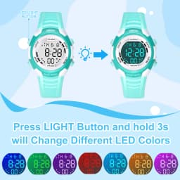 Socico Fashion Kids Sports Watches 7-colors Luminous Multifunction LED Digital Watch Boys and Girls Student Children's Watches