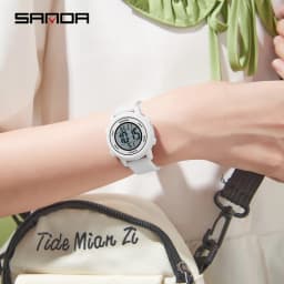 SANDA 9518 New Digital Watch Men Women Sport Wristwatch Top Brand Luxury LED Stopwatch Waterproof Male Girl Electronic Clock
