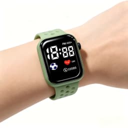 Fashion Kids Digital Watch Unisex LED Sports Wristwatch Soft Silicone Strap Non-waterproof Electronic Clock for Boys and Girls