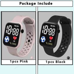 Fashion Kids Digital Watch Unisex LED Sports Wristwatch Soft Silicone Strap Non-waterproof Electronic Clock for Boys and Girls
