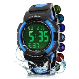 Socico Digital Watch for Kids, Waterproof LED Lights Luminous Watches, Children Wristwatch Boys Students Electronic Wrist Watch