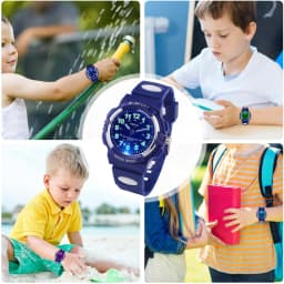 Socico Children's Watches for Boy Girl Color LED Display Digital Alarm Clock Waterproof Sports Kids Wristwatches