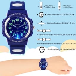 Socico Children's Watches for Boy Girl Color LED Display Digital Alarm Clock Waterproof Sports Kids Wristwatches