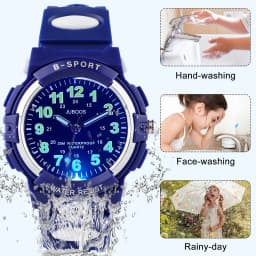 Socico Children's Watches for Boy Girl Color LED Display Digital Alarm Clock Waterproof Sports Kids Wristwatches