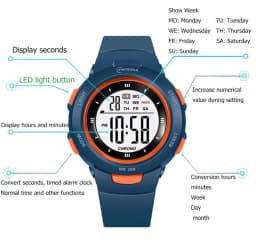 Kids Watches Fashion Luminous Waterproof Alarm Clock Smart Watches Boys and Girls Student Electronic Watch Gift UTHAI CE49