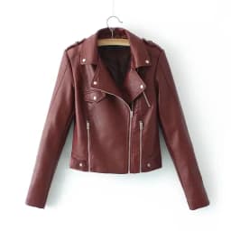Women's Motorcycle Leather Jacket Fashion New 2025 Spring Autumn Coat Top Slim Versatile PU  Leather Outerwear Female Coat