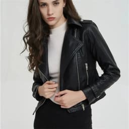 Women's Motorcycle Leather Jacket Fashion New 2025 Spring Autumn Coat Top Slim Versatile PU  Leather Outerwear Female Coat
