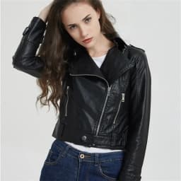 Women's Motorcycle Leather Jacket Fashion New 2025 Spring Autumn Coat Top Slim Versatile PU  Leather Outerwear Female Coat