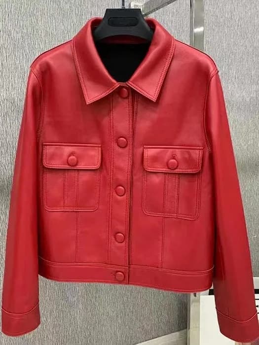 Short Genuine Leather Jacket Women's Collar Sheepskin Workwear Outerwear Autumn 2026 New Arrival Chinese Production
