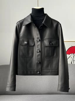 Short Genuine Leather Jacket Women's Collar Sheepskin Workwear Outerwear Autumn 2026 New Arrival Chinese Production