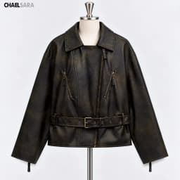 Women's High Quality 2026 Autumn New Fashion Vintage With Belt Faux Leather Jacket Coats Casual Zipper Ladies Biker Outerwear