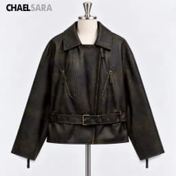 Women's High Quality 2026 Autumn New Fashion Vintage With Belt Faux Leather Jacket Coats Casual Zipper Ladies Biker Outerwear