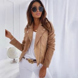 Casual Zipper Coat Japanese Korean Casual Regular Length with Lapel Collar Long Sleeve Single Medium Thickness Women Coat