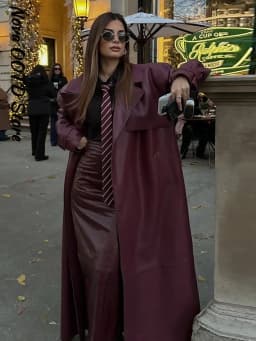 Fashion Belt Long Leather Coat Women Loose Lapel Full Sleeve Pocket Solid Overcoat 2026 Spring Autumn Lady Street Outwear New