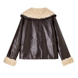 SENTUBILA Faux Fur Faux Leather Coat Women's Winter Wide 2026 Horn Buttons Loose Jacket Warm Vintage Plush Outerwear W64PD8069