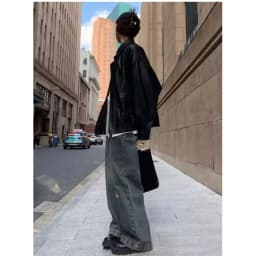 Vintage PU Leather Jacket Women High Street Techwear Moto Biker Coats BF Punk Loose Casual Cropped Outerwear Black Bomber Zipper