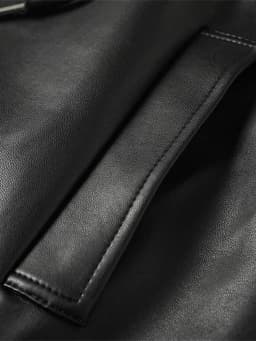Mauroicardi Autumn Winter Loose Thickened Warm Black Pu Leather Jacket Women with Faux Fur Inside and Collar Furry Parka 2025