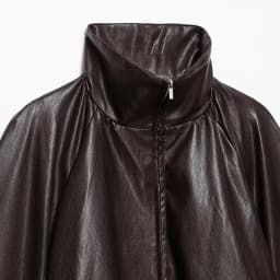 TFAFXY Women Short Jacket High Neck Zipper Long Sleeve Solid Lmitation Leather Effect Bomber Coat 2026 Autumn Casual Outwear