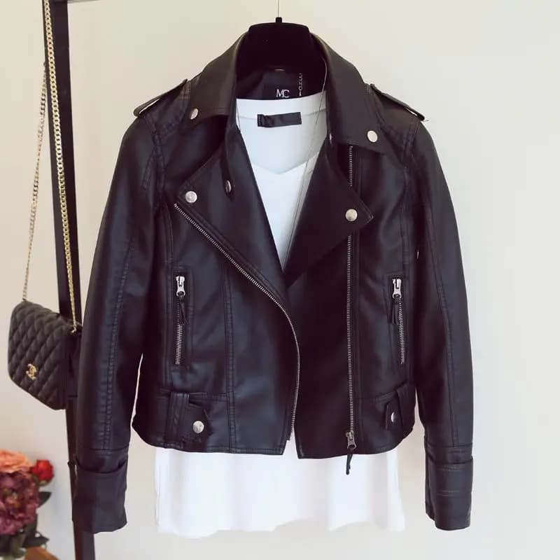 Special Offer Short PU Leather Jacket for Women 2025 New Spring Korean Style Fashionable Biker Coat Stand Collar Outerwear