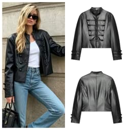 Guobioziy 2026 Fall New Women's Short Jacket with Stand Collar Long Sleeves Button Decoration Street-Style Slim Fit Coat